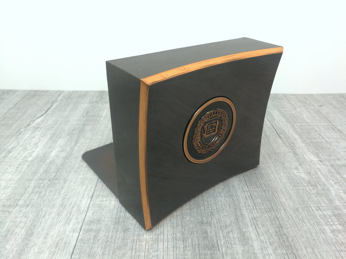 YALE University Metal Concave Bookend | Space Age Design | Own part of Excellence Without the Student Debt