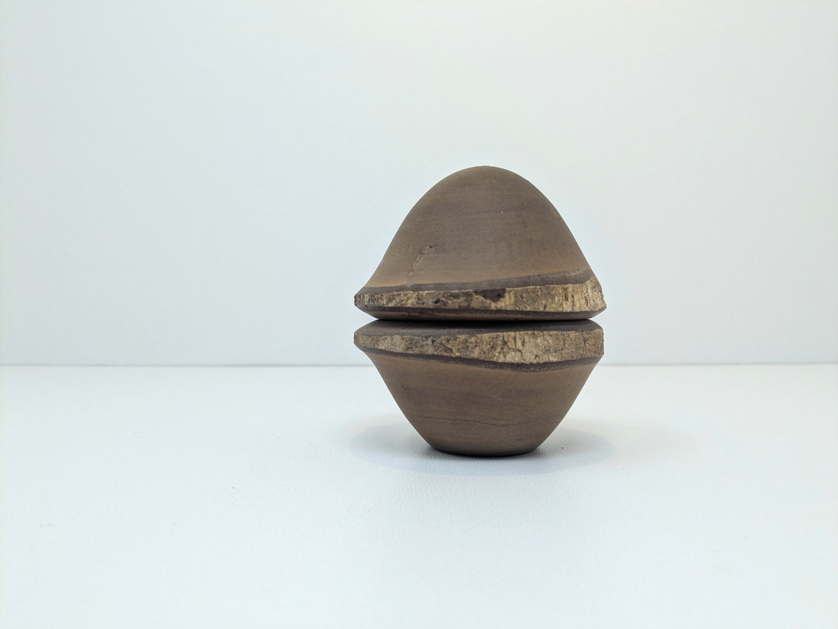 Simon Rattan Lidded Art Container with Live Edge Banding