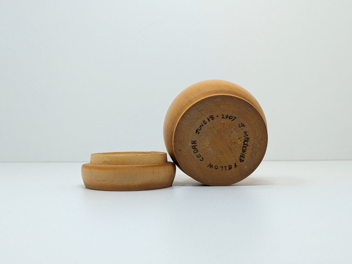 Yellow Cedar Wood Container | Hand Made Storage Vessel