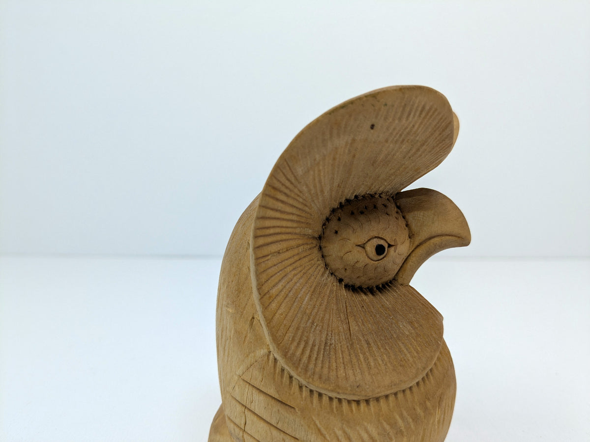 BALI / ID | Balinese Hand Carved Wooden Owl | Folk Art Figurine