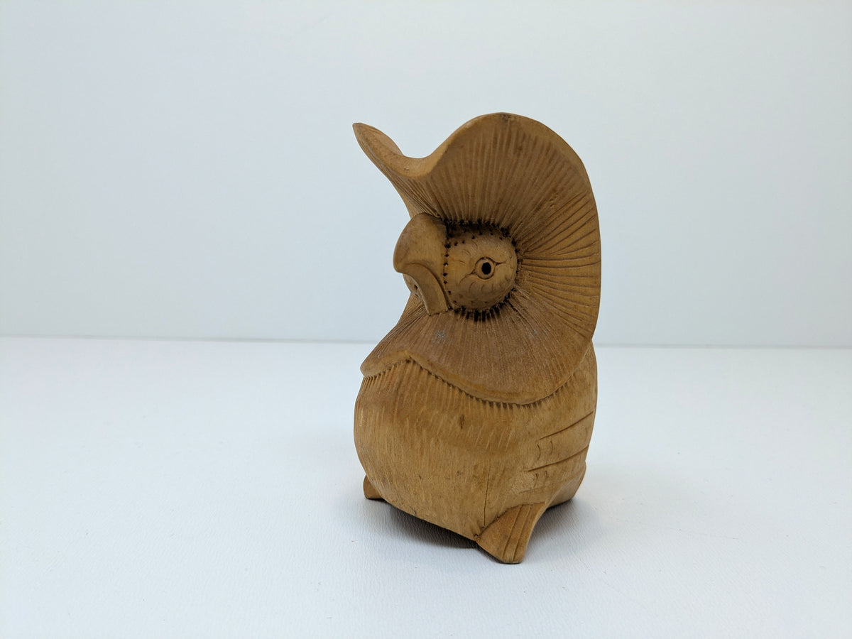 BALI / ID | Balinese Hand Carved Wooden Owl | Folk Art Figurine