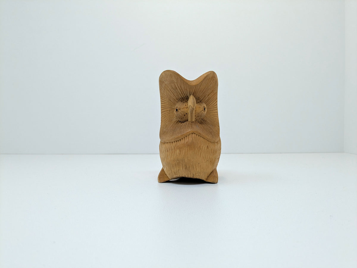 BALI / ID | Balinese Hand Carved Wooden Owl | Folk Art Figurine