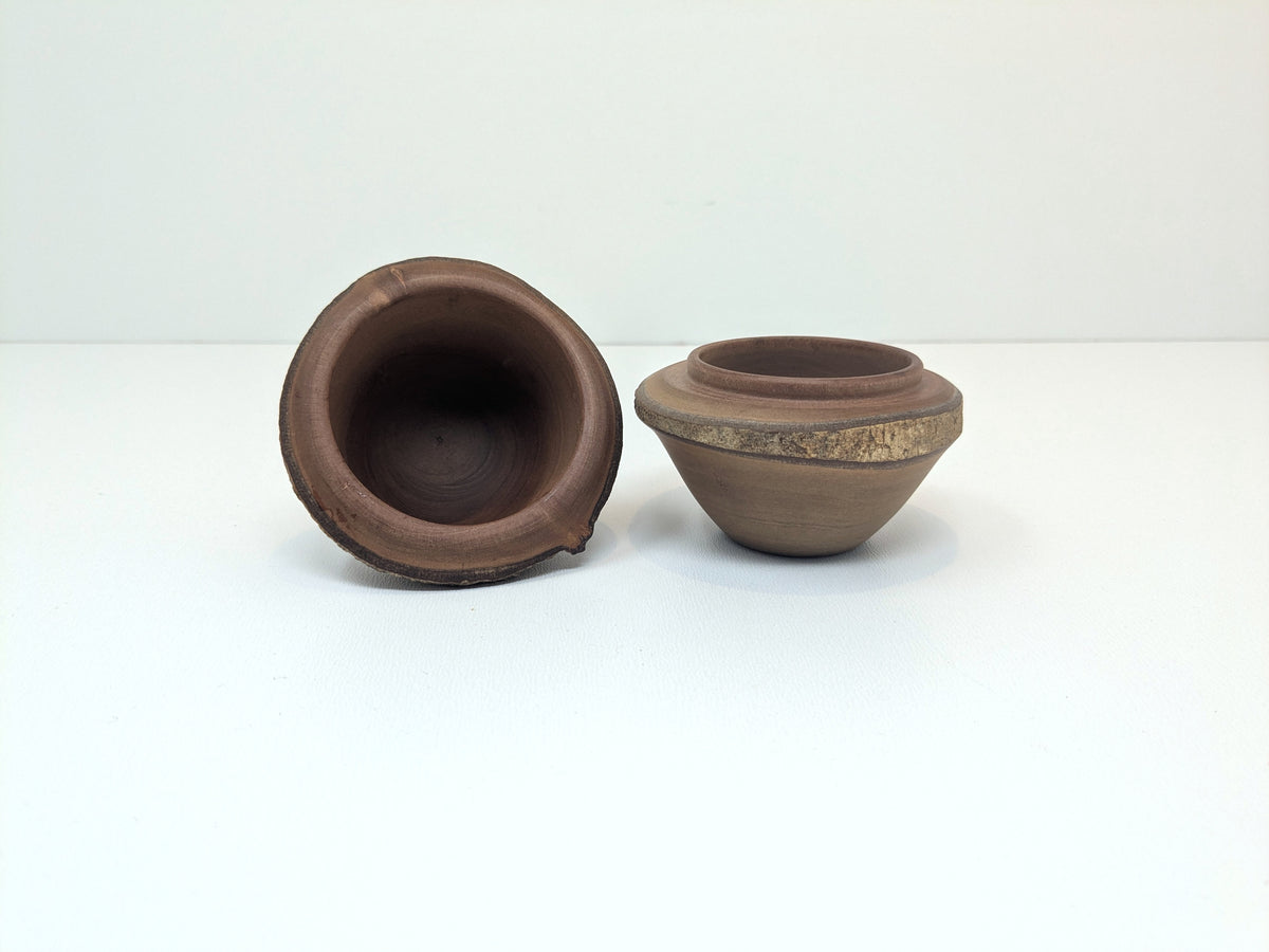 Simon Rattan Lidded Art Container with Live Edge Banding