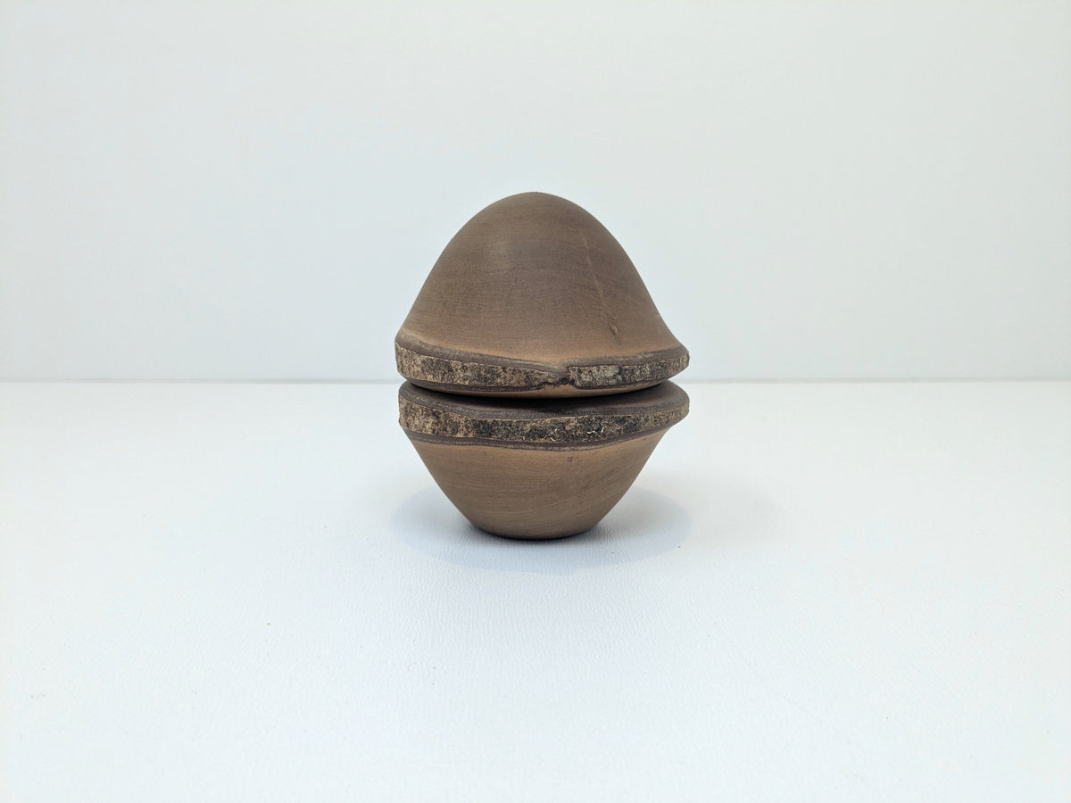 Simon Rattan Lidded Art Container with Live Edge Banding