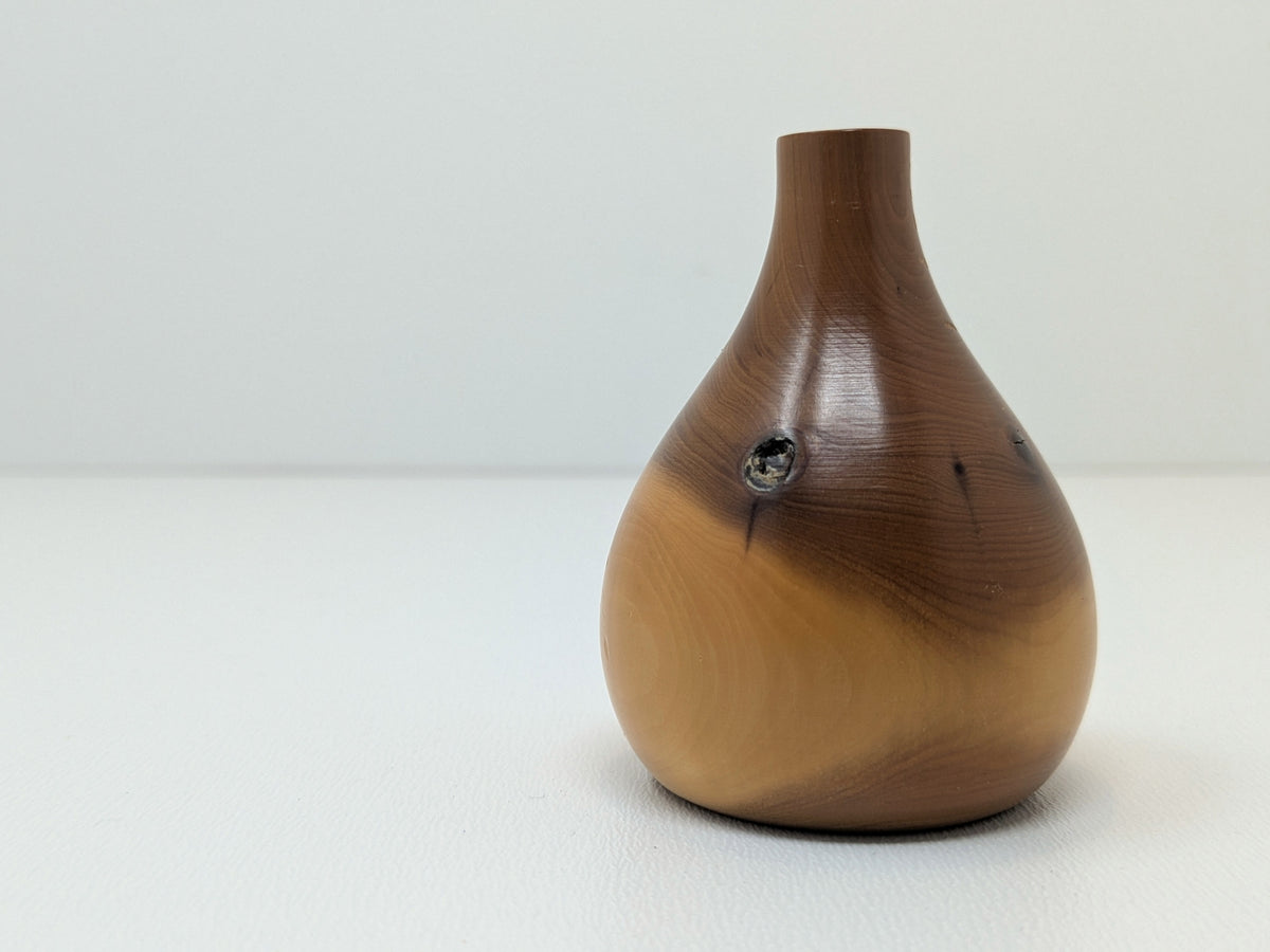 Pacific Yew Wood Vase | Decorative Micro Vase
