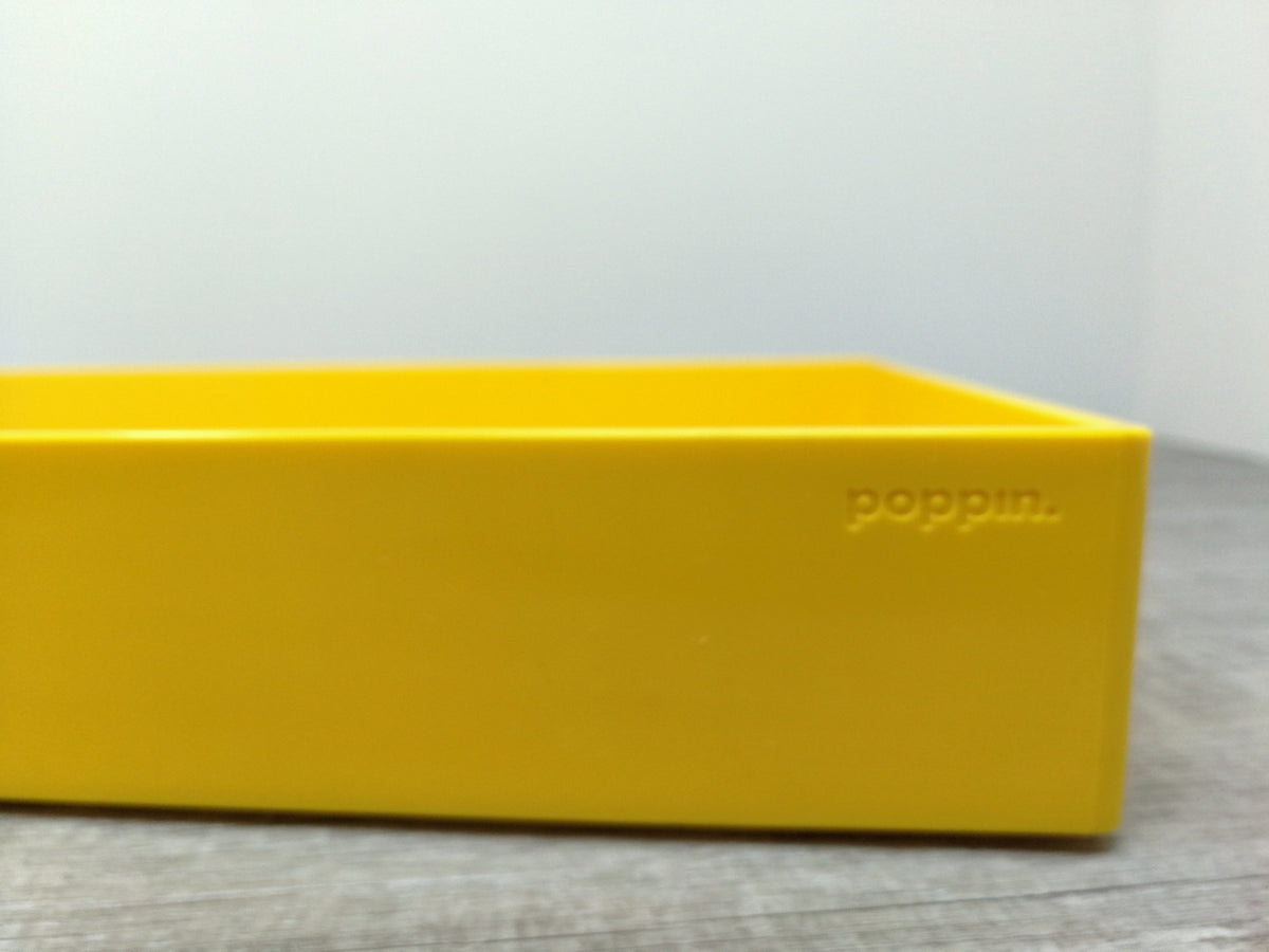 Contemporary Poppin Vivid Yellow Plastic  Desk Tray  | Modern Desk Accessories | Discontinued Vivid Yellow